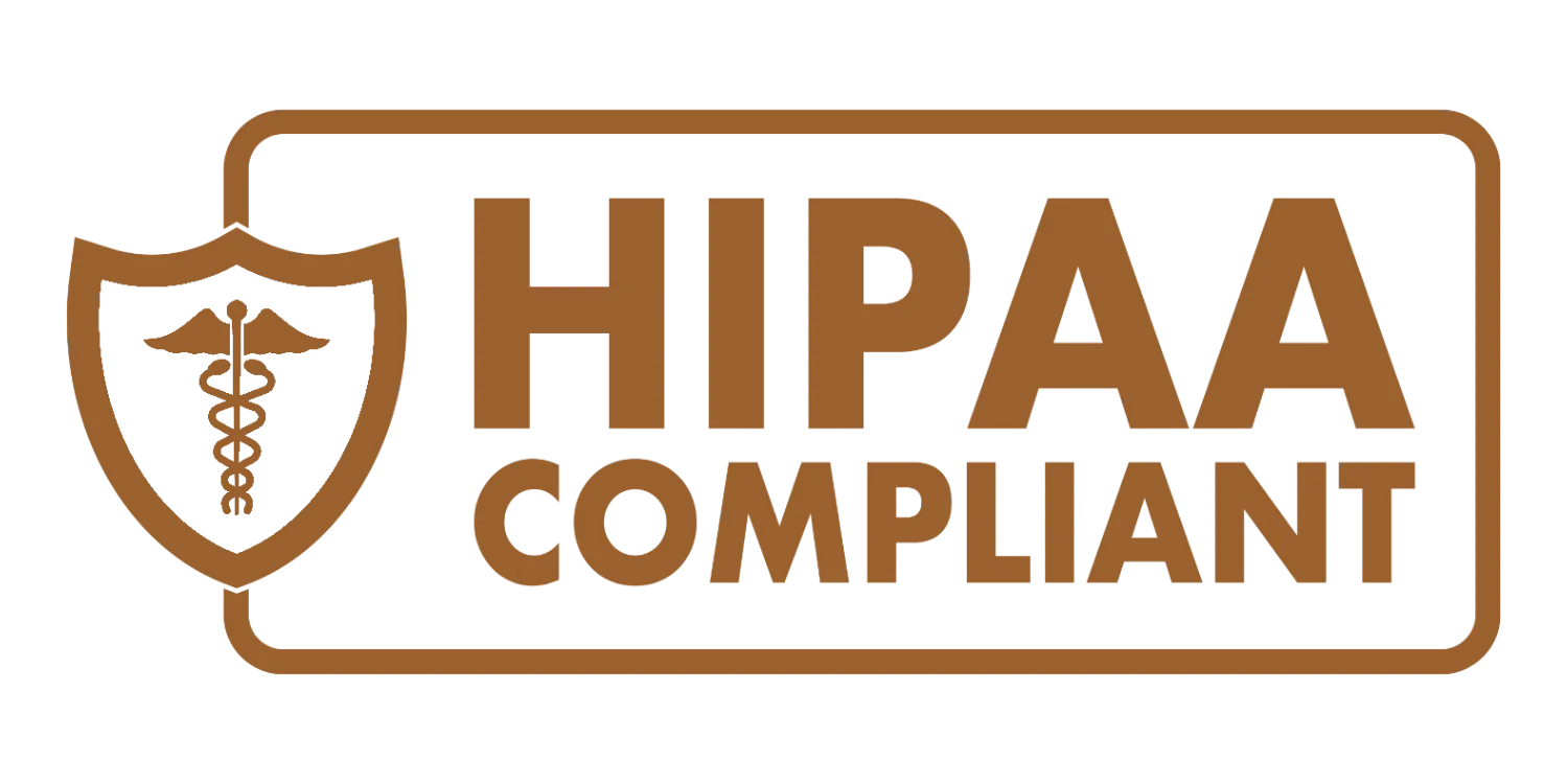 HIPAA Compliant badge with a medical caduceus shield